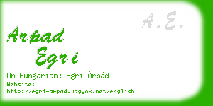 arpad egri business card