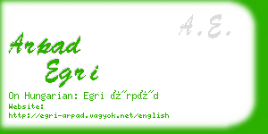 arpad egri business card